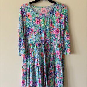 Lilly Pulitzer Tiered Floral Dress - Size Small